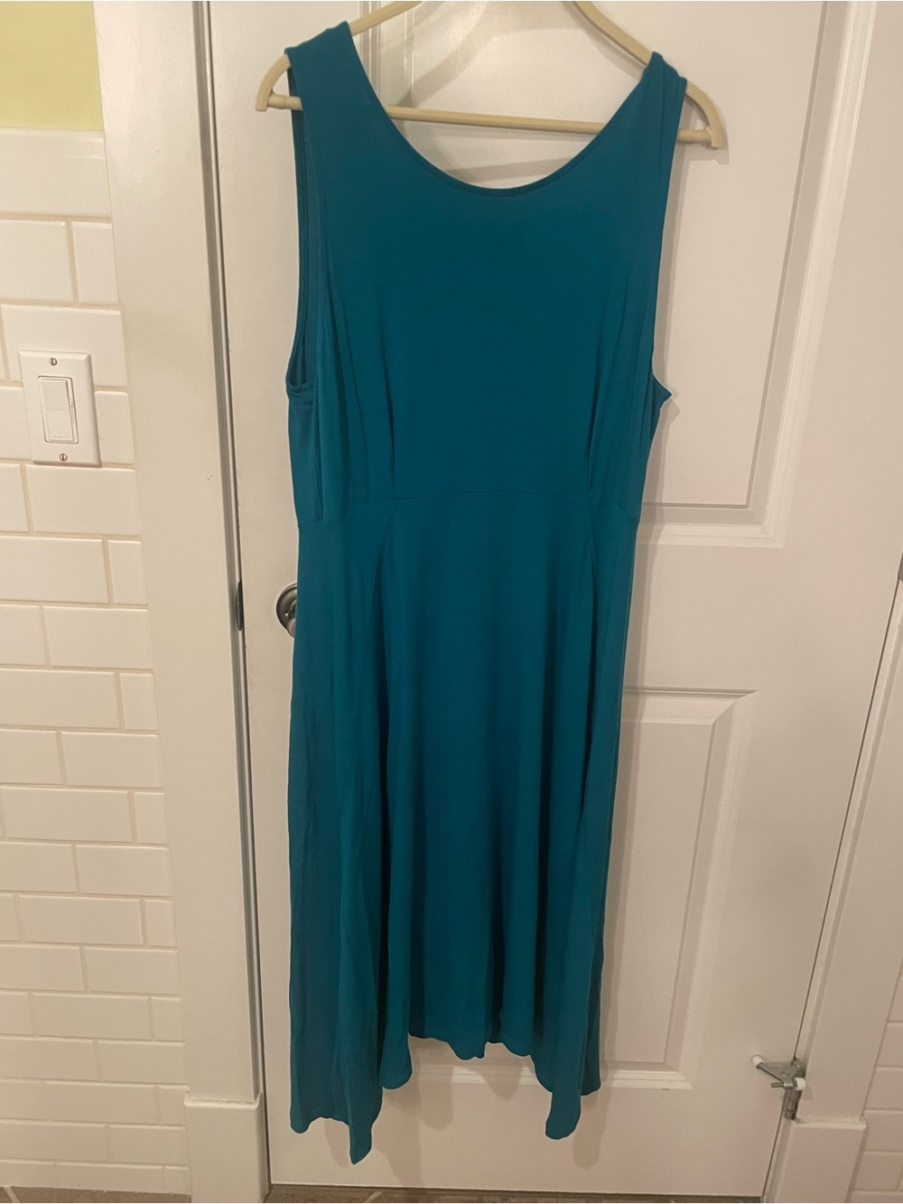 Eileen Fisher teal sleeveless dress
